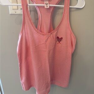 Victoria's Secret Pink Striped Racerback Tank Top